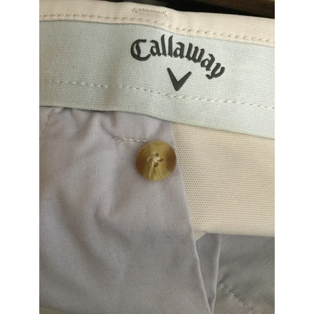 Callaway Golf Pants Mens 40x30 Beige Chino Performance Flat Front Chino Trousers